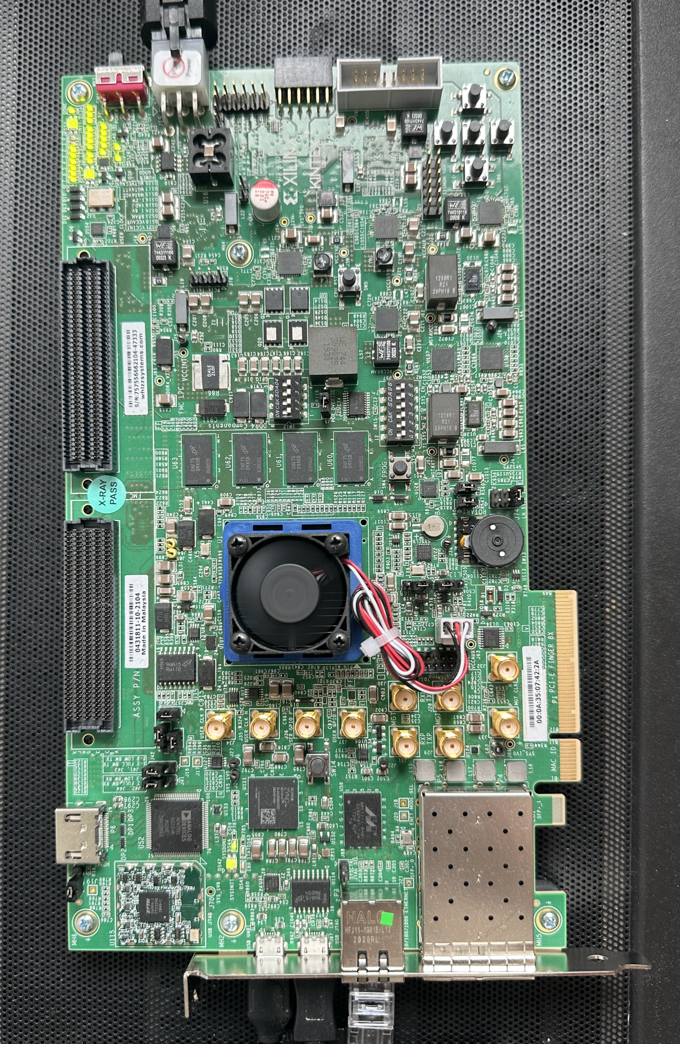 Photo of the KC705 Kintex development board